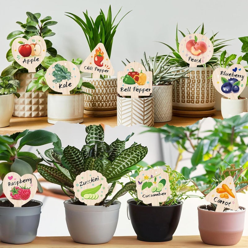 JUYRLE Vegetable Plant Label - 15PACK Garden Markers, Fruit Plant Labels for Outdoor Garden Waterproof, Plant Tags with Names, Indoor Patio Tags for Succulent Flowers Greenery Seedling - Image 5